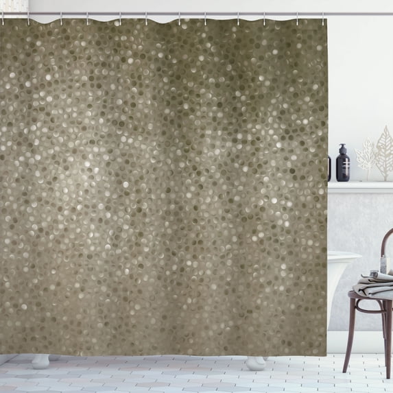 Ambesonne Geometric Shower Curtain, Dot Tiles Shape Print, 69"Wx75"L, Sepia Coconut
