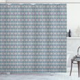 thumbnail image 1 of Ambesonne Geometric Shower Curtain, Floral Diagonal Shapes, 69"Wx84"L, Dark Seafoam and Grey Pink, 1 of 4