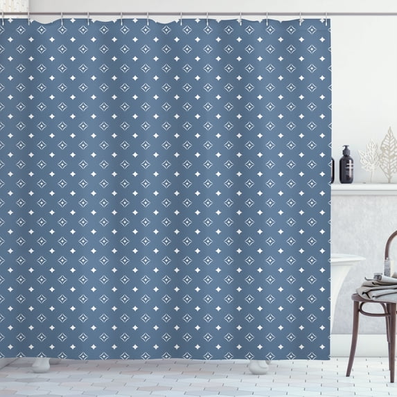 Ambesonne Geometric Shower Curtain, Flowers Inspired VIntage, 69"Wx75"L, Blue Grey