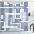 thumbnail image 1 of Ambesonne Geometric Shower Curtain, Futuristic Stripes, 69"Wx84"L, Cadet Blue Grey White, 1 of 5
