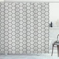 thumbnail image 1 of Ambesonne Geometric Shower Curtain, Geometrical Leaves, 69"Wx84"L, Charcoal Grey White, 1 of 3