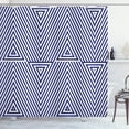 thumbnail image 1 of Ambesonne Geometric Shower Curtain, Geometrical Triangle, 69"Wx70"L, Dark Blue and White, 1 of 3