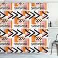 thumbnail image 1 of Ambesonne Geometric Shower Curtain, Grunge Shapes, 69"Wx70"L, Orange Pale Pink Black, 1 of 3