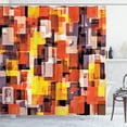 thumbnail image 1 of Ambesonne Geometric Shower Curtain, Modern Painting, 69"Wx70"L, Orange Yellow and White, 1 of 5