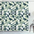 thumbnail image 1 of Ambesonne Geometric Shower Curtain, Pattern of Triangle Print, 69"Wx70"L, Pale Green, 1 of 4