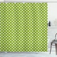 thumbnail image 1 of Ambesonne Geometric Shower Curtain, Polka Dots in Retro Style, 69"Wx70"L, Lime Green White, 1 of 5