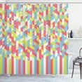thumbnail image 1 of Ambesonne Geometric Shower Curtain, Psychedelic Gradient, 69"Wx84"L, Dried Rose Apple Green, 1 of 5