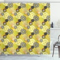 thumbnail image 1 of Ambesonne Geometric Shower Curtain, Psychedelic Rings, 69"Wx84"L, Mustard, 1 of 3