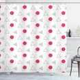 thumbnail image 1 of Ambesonne Geometric Shower Curtain, Red Circles Triangles Art, 69"Wx84"L, Dark Coral and Charcoal Grey, 1 of 4