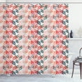 thumbnail image 1 of Ambesonne Geometric Shower Curtain, Retro Hexagonal Pattern, 69"Wx84"L, Dark Coral, 1 of 4