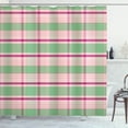 thumbnail image 1 of Ambesonne Geometric Shower Curtain, Symmetric Plaid Graphic, 69"Wx70"L, Pistachio Green Pale Pink, 1 of 3