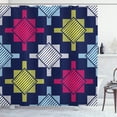 thumbnail image 1 of Ambesonne Geometric Shower Curtain, Tribal Square Plus Signs, 69"Wx75"L, Indigo Multicolor, 1 of 1