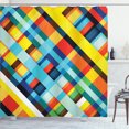 thumbnail image 1 of Ambesonne Geometric Shower Curtain, Vivid Retro Lines, 69"Wx70"L, Multicolor, 1 of 5