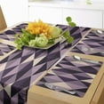 thumbnail image 1 of Ambesonne Geometric Table Runner & Placemats, Abstract Style Triangles, Placemat 4 pcs + Runner 14"x90", Dark Purple Lilac, 1 of 2