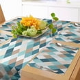 thumbnail image 1 of Ambesonne Geometric Table Runner & Placemats, Argyle Style Vintage Art, Placemat 4 pcs + Runner 14"x90", Tan Seafoam and Teal, 1 of 2
