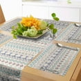 thumbnail image 1 of Ambesonne Geometric Table Runner & Placemats, Aztec Motifs Squares, Placemat 4 pcs + Runner 16"x90", Mint Dark Blue Peach, 1 of 2
