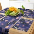 thumbnail image 1 of Ambesonne Geometric Table Runner & Placemats, Circles Stripes Flowers, Placemat 4 pcs + Runner 16"x72", Dark Violet Black Blush, 1 of 2