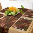thumbnail image 1 of Ambesonne Geometric Table Runner & Placemats, Folk Shape, Placemat 4 pcs + Runner 12"x72", Pink Green and Brown, 1 of 2
