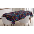 thumbnail image 1 of Ambesonne Geometric Tablecloth Rectangular Table Cover, 3D Cube Stripes Style, 60"x84", Multicolor, 1 of 4