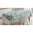 thumbnail image 1 of Ambesonne Geometric Tablecloth Rectangular Table Cover, Abstract Lines Dots, 60"x90", Blue Eggshell Black, 1 of 4