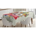 thumbnail image 1 of Ambesonne Geometric Tablecloth Rectangular Table Cover, Celebration Funky, 60"x84", Multicolor, 1 of 3
