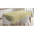thumbnail image 1 of Ambesonne Geometric Tablecloth Rectangular Table Cover, Convex and Concave, 60"x84", Earth Yellow and White, 1 of 4