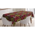 thumbnail image 1 of Ambesonne Geometric Tablecloth Rectangular Table Cover, Funky Vortex Lines, 60"x84", Lime Green Dark Brown, 1 of 4