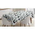 thumbnail image 1 of Ambesonne Geometric Tablecloth Rectangular Table Cover, Minimalist Rounds, 52"x70", Black White, 1 of 4