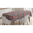 thumbnail image 1 of Ambesonne Geometric Tablecloth Rectangular Table Cover, Oval Mosaic, 60"x90", Red Black, 1 of 4