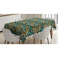 thumbnail image 1 of Ambesonne Geometric Tablecloth Rectangular Table Cover, Surreal Future Lines, 60"x90", Pale Yellow Turquoise, 1 of 3