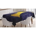 thumbnail image 1 of Ambesonne Geometric Tablecloth Rectangular Table Cover, Triangle Night Sky, 60"x84", Navy Blue Yellow, 1 of 4
