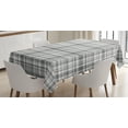thumbnail image 1 of Ambesonne Geometric Tablecloth Rectangular Table Cover, Vertical Line Square, 60"x84", Grey White, 1 of 4
