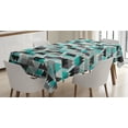 thumbnail image 1 of Ambesonne Geometric Tablecloth Rectangular Table Cover, Zig Zag Mosaic, 60"x90", Turquoise Grey Black, 1 of 4