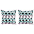 thumbnail image 1 of Ambesonne Geometric Throw Pillow Cover 2 Pack, 80s Memphis Zigzag, 20", Lavender Cadet Blue, 1 of 2