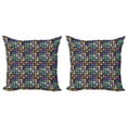 thumbnail image 1 of Ambesonne Geometric Throw Pillow Cover 2 Pack, Abstract Oval Shapes, 20", Multicolor, 1 of 2