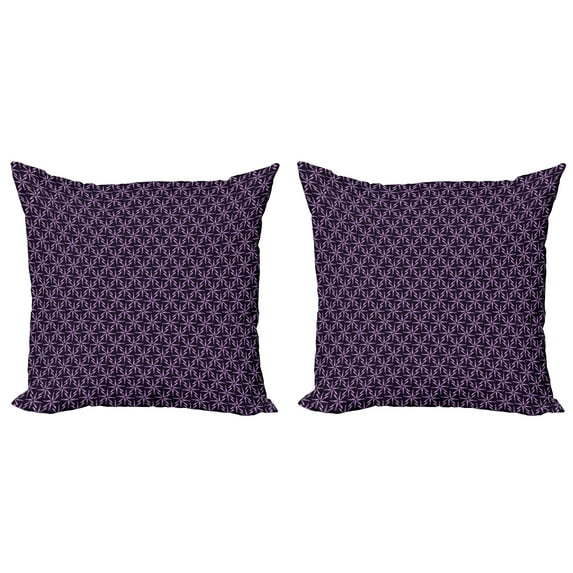 Ambesonne Geometric Throw Pillow Cover 2 Pack, Abstract Pattern Winter, 18", Mauve Lavender Purple