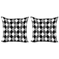 thumbnail image 1 of Ambesonne Geometric Throw Pillow Cover 2 Pack, Black and White Rhombus, 20", Grey Pale Grey and Black, 1 of 5
