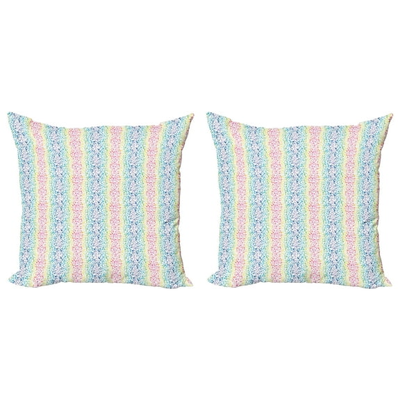 Ambesonne Geometric Throw Pillow Cover 2 Pack, Color Transition Dots, 20", Multicolor