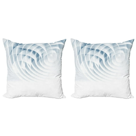 Ambesonne Geometric Throw Pillow Cover 2 Pack, Futuristic Digital, 20", Pale Blue
