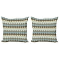 thumbnail image 1 of Ambesonne Geometric Throw Pillow Cover 2 Pack, Half Circle Waves, 20", Multicolor, 1 of 2