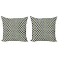 thumbnail image 1 of Ambesonne Geometric Throw Pillow Cover 2 Pack, Hexagonal Overlapping, 18", Black Sky Blue Yellow, 1 of 2