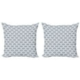 thumbnail image 1 of Ambesonne Geometric Throw Pillow Cover 2 Pack, Kikko Pattern, 24", Grey White, 1 of 7