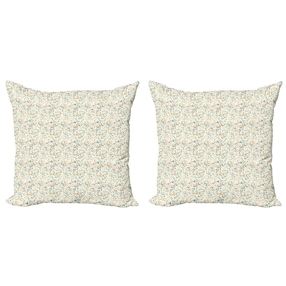 Ambesonne Geometric Throw Pillow Cover 2 Pack, Modernistic Colorful Art, 18", White and Multicolor