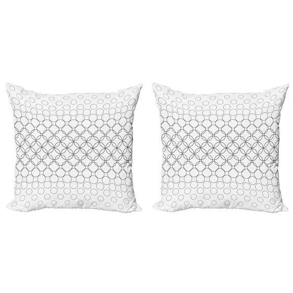 Ambesonne Geometric Throw Pillow Cover 2 Pack, Motifs, 20", Black White