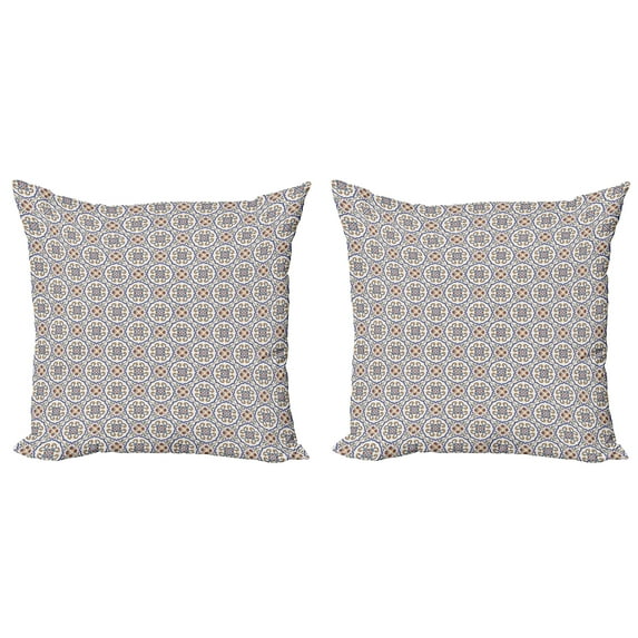 Ambesonne Geometric Throw Pillow Cover 2 Pack, Ornate Western Motif, 20", Multicolor