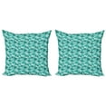 thumbnail image 1 of Ambesonne Geometric Throw Pillow Cover 2 Pack, Poygonal Triangles Art, 24", Seafoam Teal, 1 of 2