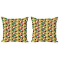 thumbnail image 1 of Ambesonne Geometric Throw Pillow Cover 2 Pack, Retro Hipster Mosaic Tile, 20", Multicolor, 1 of 2