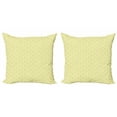thumbnail image 1 of Ambesonne Geometric Throw Pillow Cover 2 Pack, Rhombuses with Stripes, 16", Yellow Orange Blue, 1 of 2