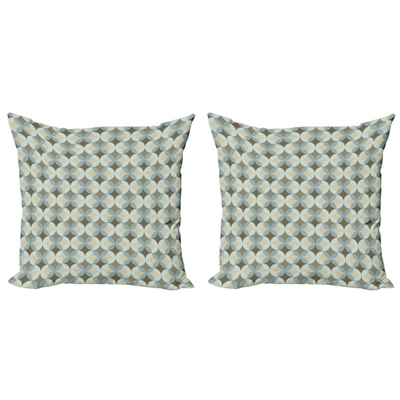 Ambesonne Geometric Throw Pillow Cover 2 Pack, Round Floral Circles, 16", Multicolor
