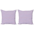 thumbnail image 1 of Ambesonne Geometric Throw Pillow Cover 2 Pack, Small Triangles Grid, 18", Lilac Lavender and White, 1 of 2